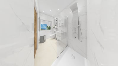 Salle de bain - carrelage grand format, décorateur intérieur Toulon.