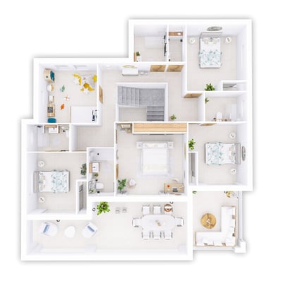 Schéma 3D nouvelle distribution - architecte d'intérieur