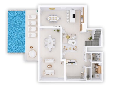 Plan 2D rénovation maison aux Issambres par architecte d'intérieur Var