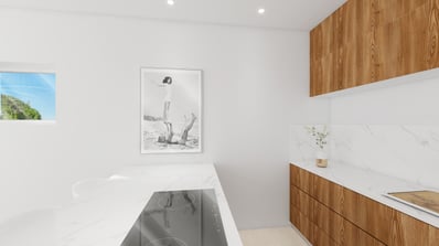 Visuel 3D cuisine moderne Les Issambres, par un architecte à Toulon.