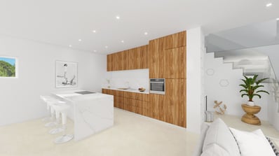 Visuel 3D cuisine moderne Les Issambres, par un architecte à Toulon.