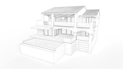 Villa vue mer Issambres : Perspective 3D, architecte d'intérieur Toulon.