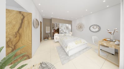 Suite parentale luxueuse - dressing intégré par un architecte d'intérieur.