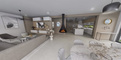 Visualisation 3D d'une cuisine équipée haut de gamme - Projet Rayol-Canadel