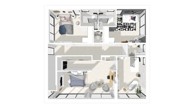Plan d'aménagement intérieur 3D - Optimisation des espaces de vie
