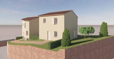 Maquette 3D des volumes bâtis - Étude architecturale pour promoteur Var