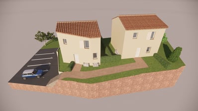 Perspective 3D des accès piétons - Projet VEFA avec circulations optimisées