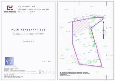 Plan topographique d’une villa moderne – Projet immobilier PACA