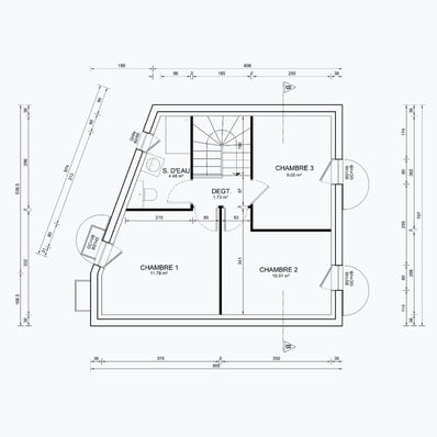 Plan 2D d’étude pour maison neuve – Architecte d’intérieur Var (83)