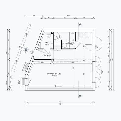 Plan 2D d’une villa VEFA à Saint-Mandrier, Var – Infographiste 3D Toulon