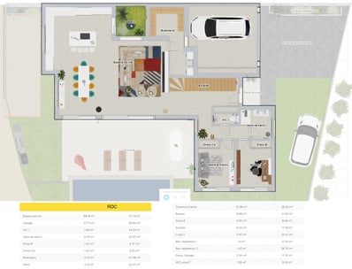 Plans 2D/3D d'une villa contemporaine à Carqueiranne (83) par un architecte d'intérieur à Toulon.