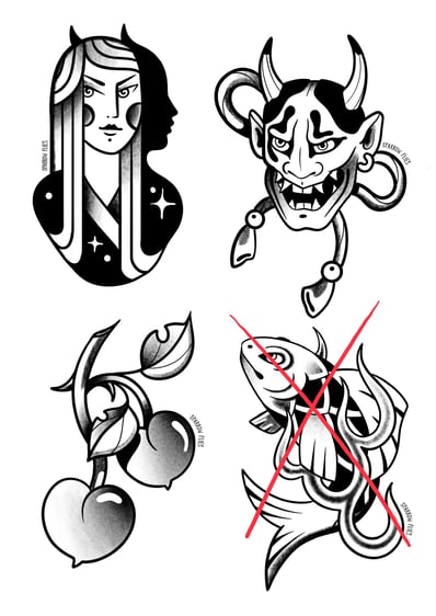Available Old school tattoo designs by Sparrow Flies