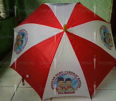 Payung promosi polos standard salur merah pemilu