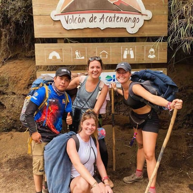 Group setting off for the Acatenango volcano hike, Guatemala.