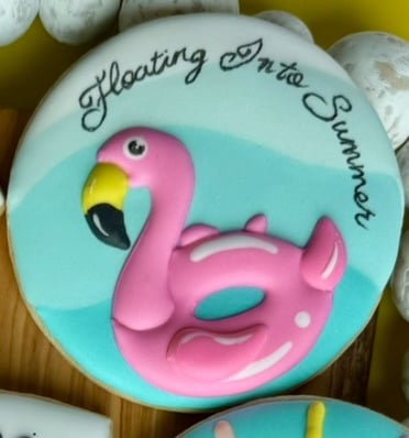 summer cookies, flamingo cookies