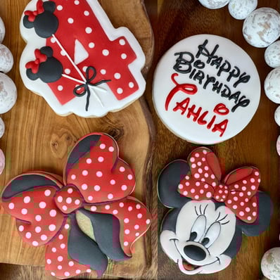 birthday cookies, minnie mouse cookies