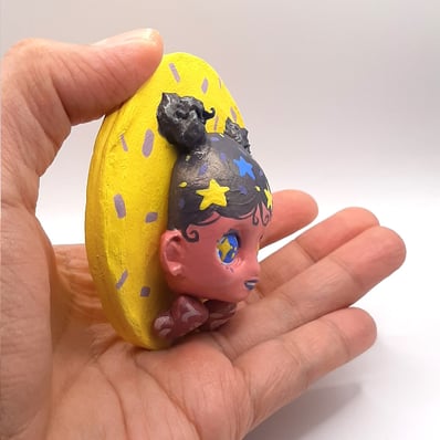 alien baby polymer clay ornament