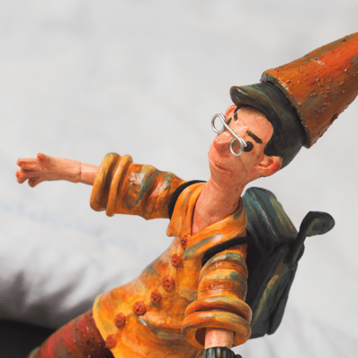 the mailman polymer clay small sculpture
