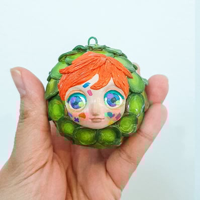 flora trio polymer clay ornament