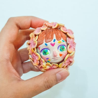 flora trio polymer clay ornament