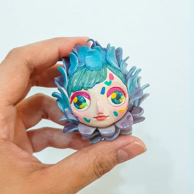 flora trio polymer clay ornament