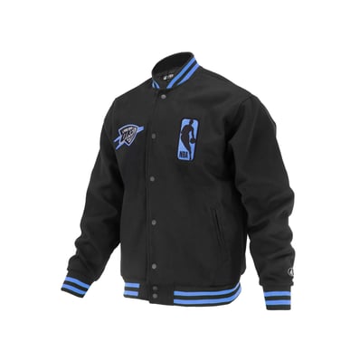 Black and blue side hoodie on invisible mannequin