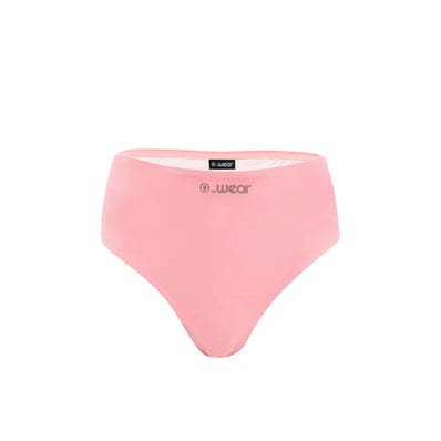 Pink female undergarment on invisible mannequin