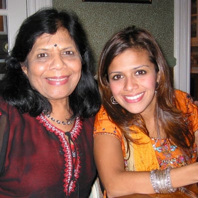 Rupa Mehta with her mother, Nalini.