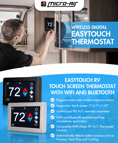 Ecobee Smart Thermostat Premium, an example of Smart RV systems 2025 technology, installed in an RV