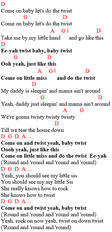 Chubby Checker chords and lyrics
