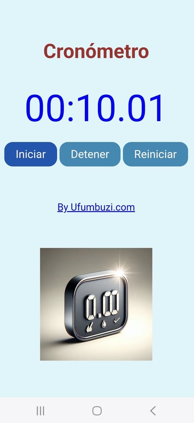 Captura 1 de pantalla aplicación cronómetro web