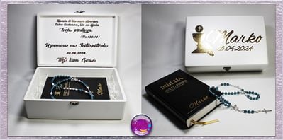 Personalizirana biblija za svetu potvrdu s  imenom i datumom