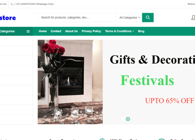 E commerce store website designed and maintained by ledieuweb.in