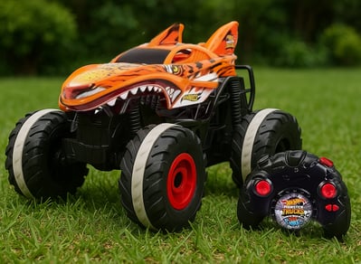 Carro Moster Truck Tiger Shark con ataque sorpresa a control remoto