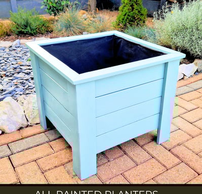 square outdoor planter on legs wooden plant box handmade in UK Custom Size and Colour