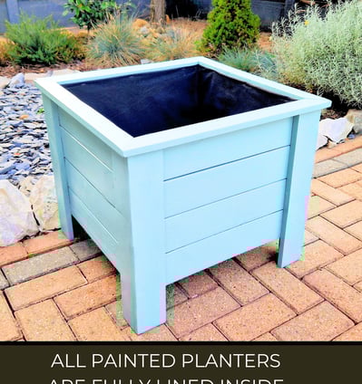 square outdoor planter on legs wooden plant box handmade in UK Custom Size and Colour