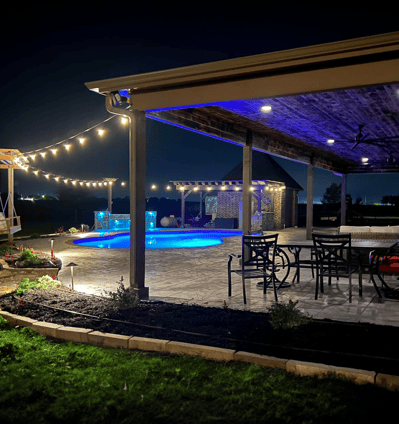 Outdoor Living Space at Night