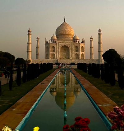 The Taj Mahal at sunrise