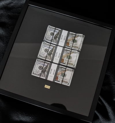 money frame with dollars for motivation
