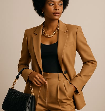 A fashionista dressed up