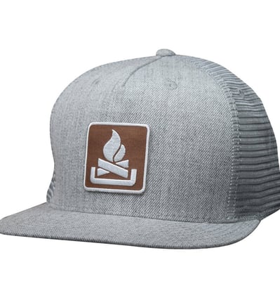 a hat - cap - like hat with a sticker on it