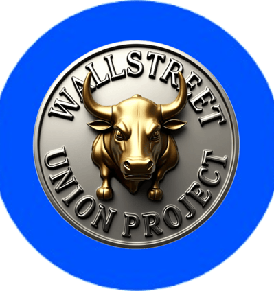 a wall street union union logo on a blue circle