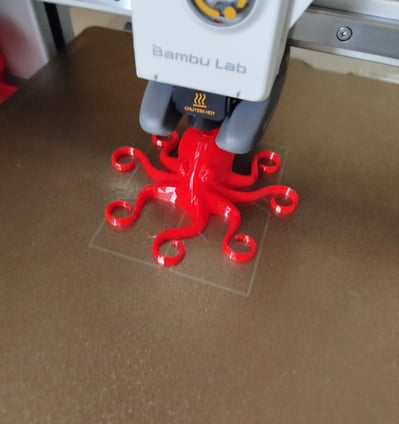 A 3D printer printing an octopus