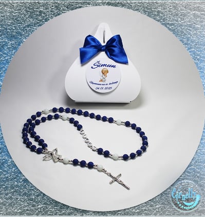 Personalizirana krunica za krštenje s simbolima vjere
