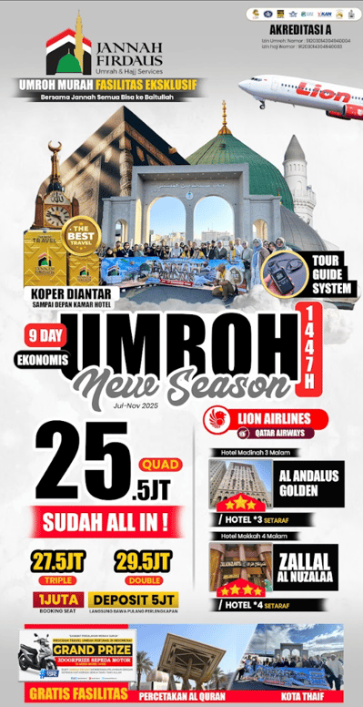 Paket Ekonomis Jannah Firdaus 2025 Murah dan Hemat