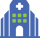 An icon showing a healthcare workplace