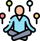Personne en méditation avec plein d'idées