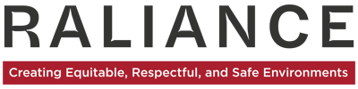 all text logo Raliance creating equitable, respectful, and save environemnt