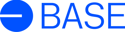 a blue and white logo for the base of a base