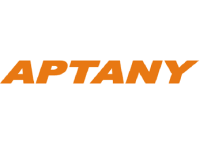 Aptany Tire logo – bold orange typeface for a global TBR and PCR tire manufacturer